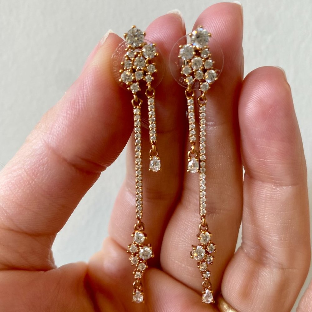 Rose Gold Crystal Cluster Earrings